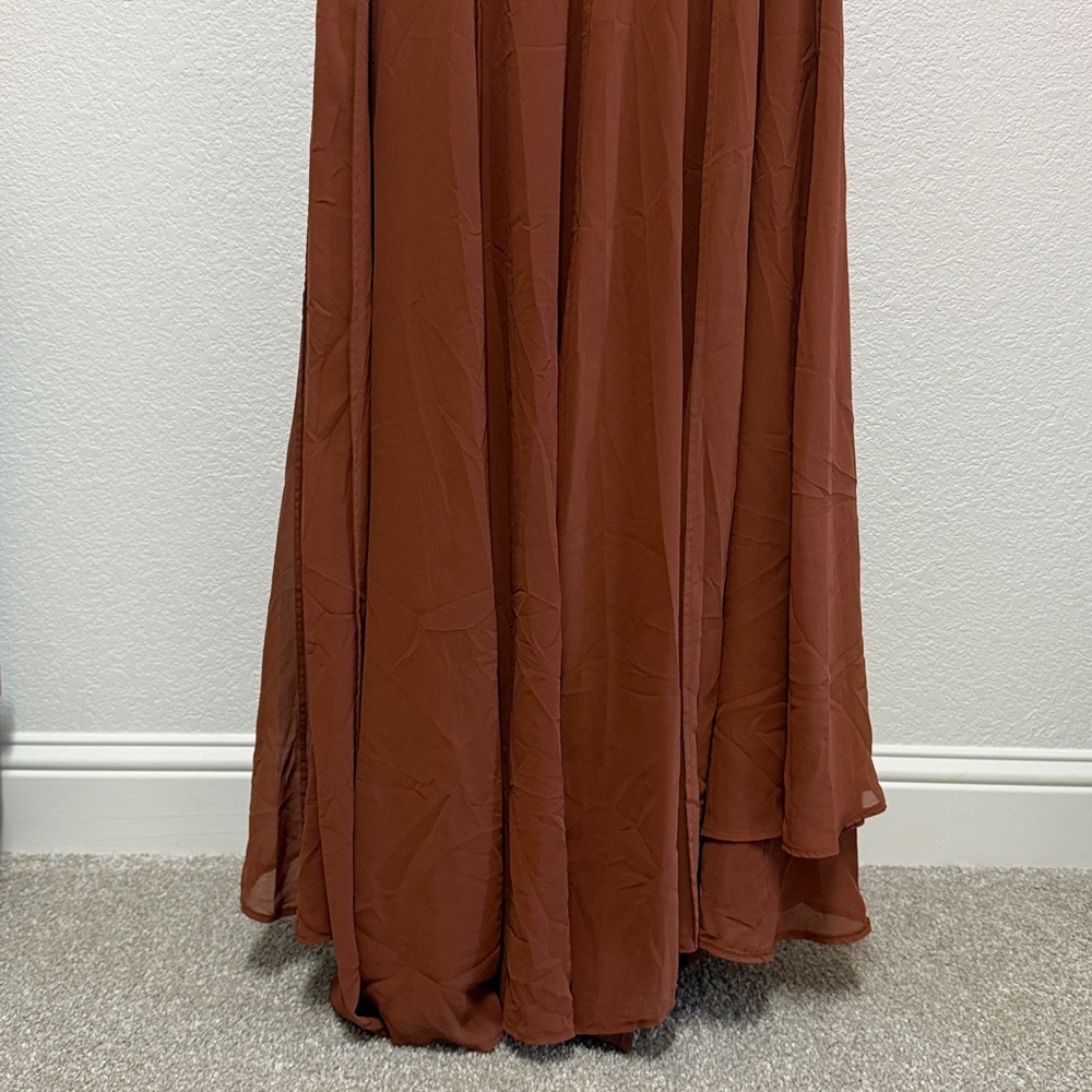 Exquise Nola Ethereal Paislee One-Shoulder Chiffon Maxi - Picture 7 of 10